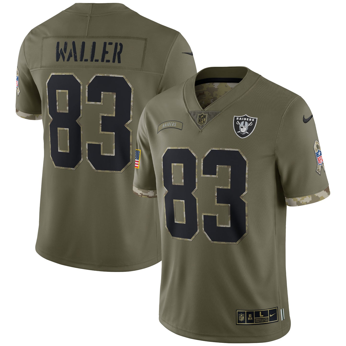 Darren Waller Las Vegas Raiders Nike 2022 Salute To Service Limited Jersey - Olive